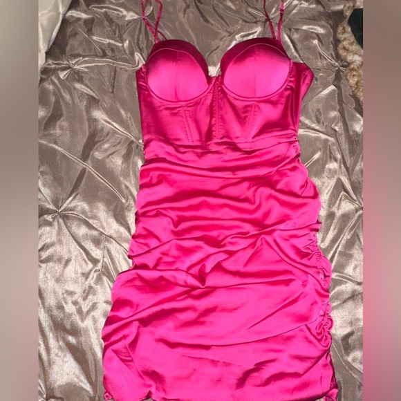 OH POLLY Mini Hot Pink Bodycon Dress - Picture 2 of 4